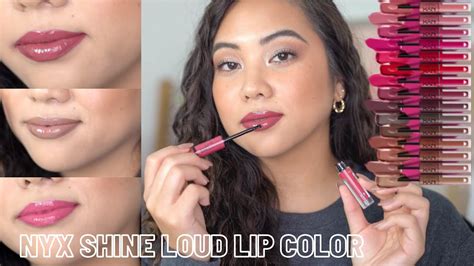 NEW NYX SHINE LOUD HIGH SHINE LIP COLOR SWATCHES AND REVIEW MEDIUM