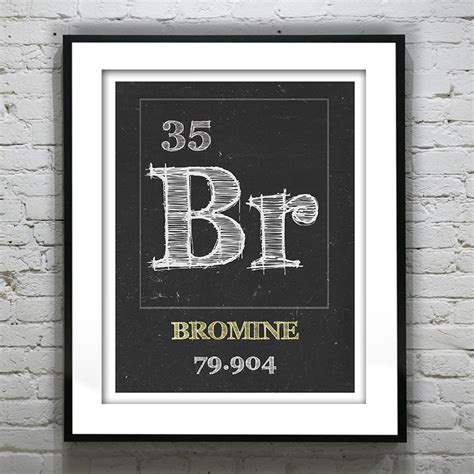 Periodic Table Bromine Poster Art Print Periodic Table Of Elements Br