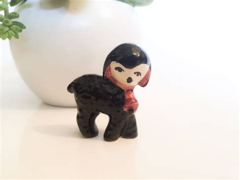 Vintage Black Lamb Sheep Figurine Etsy