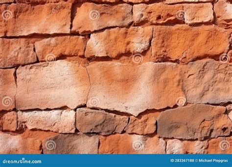 Uma Antiga Textura De Fundo Da Parede De Pedra De Terracotta Em Tons