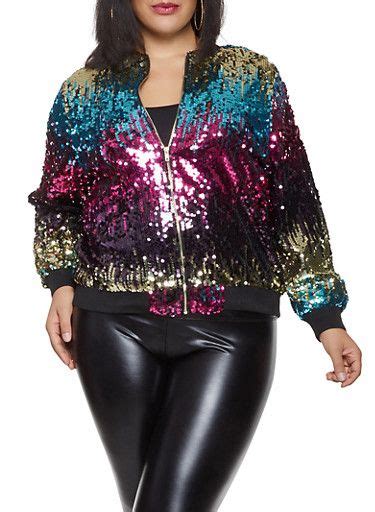 Plus Size Sequin Bomber Jacketmulti Color Women Dresses Classy Sequin Bomber Jacket Outfits