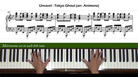 Unravel Tokyo Ghoul OP Arr Animenz Piano Tutorial Part 1 YouTube