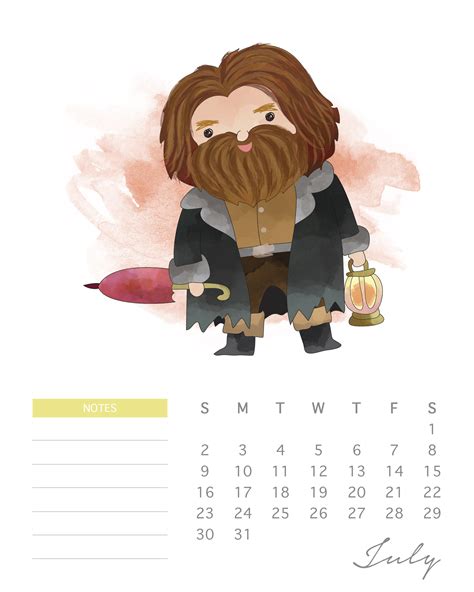 Free Printable Watercolor Harry Potter Calendar The Cottage Market