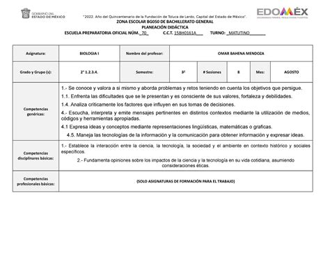 Formato Plan Proyecto 2022 2023 Planeacion Didactica Zona Escolar