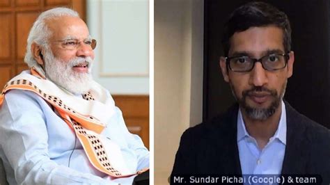 Pm Narendra Modi Interacts With Google Ceo Sundar Pichai