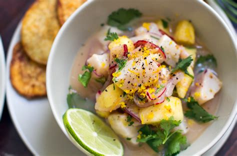 Fish And Pineapple Ceviche With Yam Chips Irena Macri Food Fit For Life