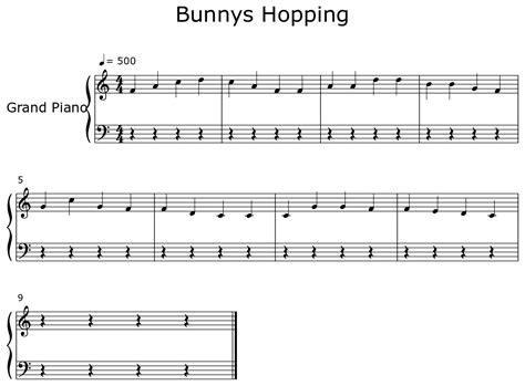 Bunnys Hopping Sheet Music For Piano