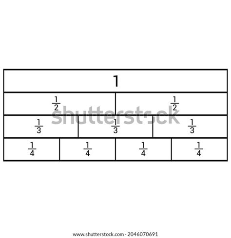 Equivalent Fractions Chart Mathematics Stock Vector Royalty Free