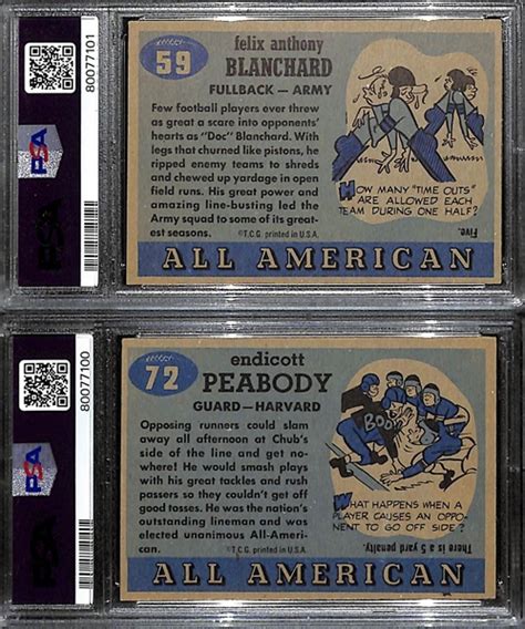 Lot Detail High Grade Signed Topps All American Football Cards