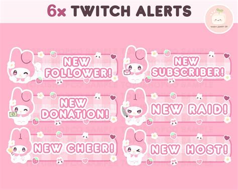 Twitch Cute Pink Bunny Stream Package Twitch Overlays Etsy