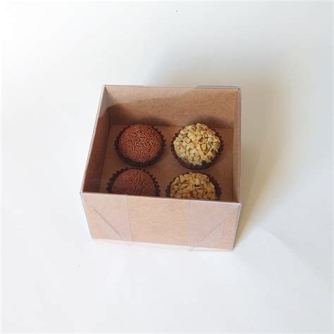 10 Caixas Berço De Papel Para 4 Brigadeiros Kraft no Elo7 GLP