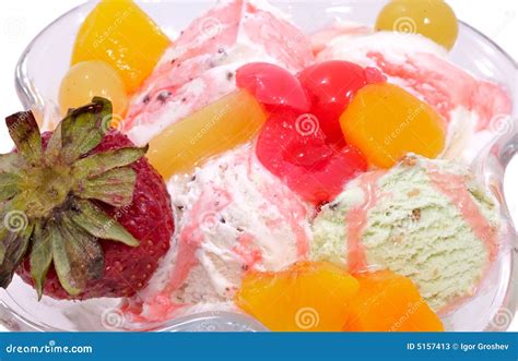 Ice Cream With Fruits And Berries Stock Image Image Of Fruit Milk