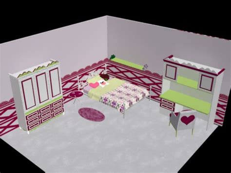 Girl Bedroom Free 3d Model Blend Fbx Free3d