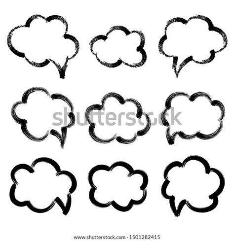 Clouds Speech Bubblesvector Set Hand Drawn Stock Vector Royalty Free