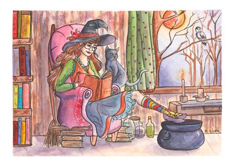 Full Moon Witchcraft Studying By Marianasilveraarte On Deviantart