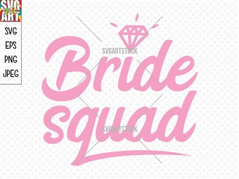 Bride Squad Svg Bridesmaid Svg Wedding Digital Clipart Etsy