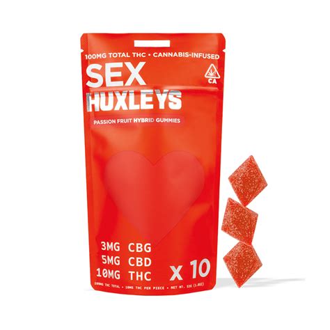 Sex Passion Fruit [10pk] 50mg Cbd 30mg Cbg 100mg Thc Huxleys Gummies Jane