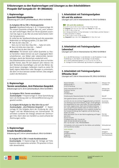 PDF Prospekt DaF kompakt A1 B1 W640635 ÙSUNGEN DaF kompakt A1