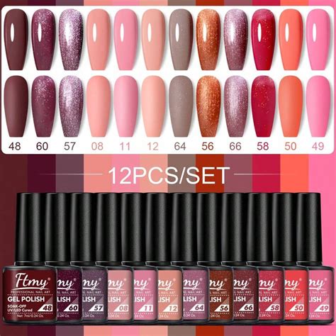 Kit De Esmalte De Unha Em Gel Ftmy 12 Peças Conjunto De Esmalte De Gel