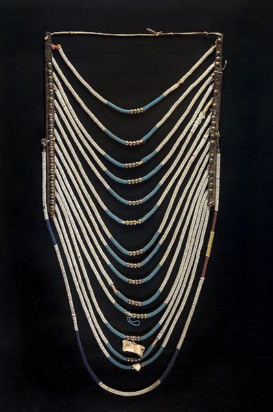 Blackfoot Loop Necklace W Glass Seed Beads Sewn On Cotton Cord Brass