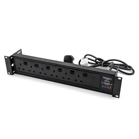 6 Way Rack Mount PDU With Individually Switchable Outlets Penn Elcom