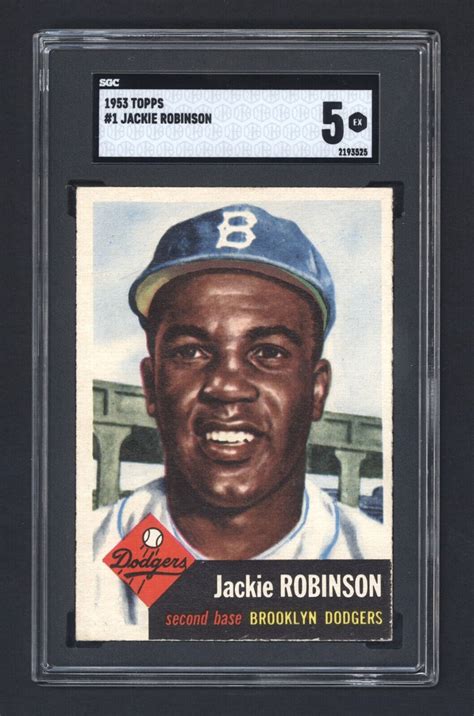 Topps Jackie Robinson Sgc Fresh White Clean Original One