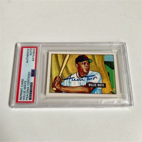 Bowman Willie Mays Signed Autographed Rp Rookie Card Rc Psa Dna Ebay