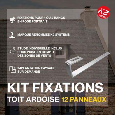 Fixations Toiture Ardoises K2 Systems Kit Pour 12 Panneaux