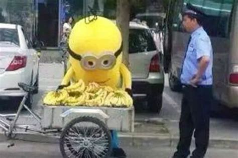 Despicable Minions Ticked Off By Police For Selling Bananas Illegally