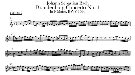 Brandenburg Concerto No St Violinsheet Music Bwv F Major