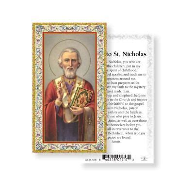 St Nicholas With Prayer To Saint Nicholas Gold Trim Paperstock