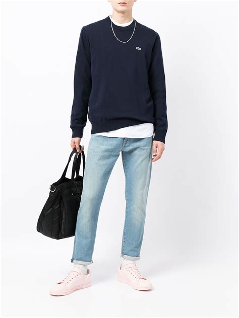 Lacoste Logo Embroidery Sweatshirt Blue Farfetch Ao