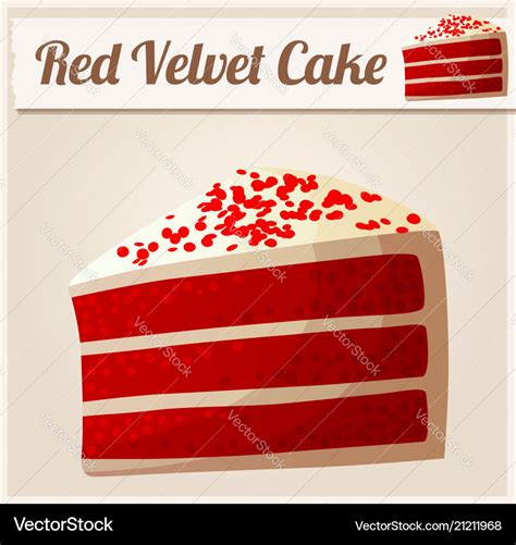 Red Velvet Cake Detailed Icon Royalty Free Vector Image