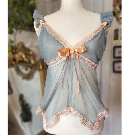 HANDMADE By Me Baby Blue Sheer Lingerie Top With Depop
