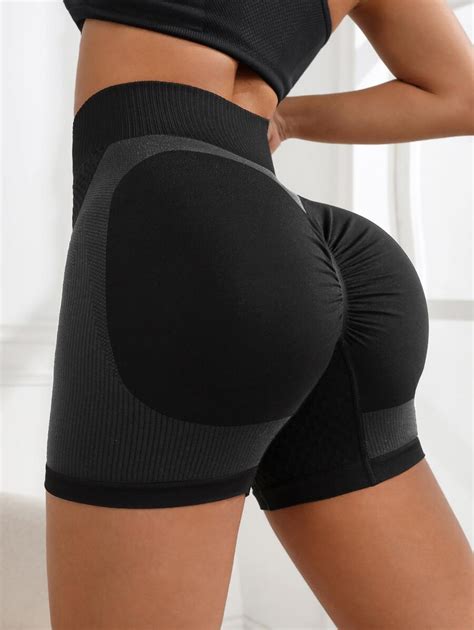 Yoga Futuristic Seamless High Stretch Scrunch Butt Wideband Waist