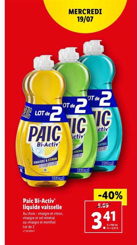 Promo Liquide Vaisselle Paic Bi Activ Chez Lidl ICatalogue Fr