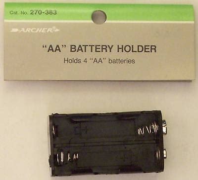 Cell Aa Battery Holder With Snap Connector Radioshack