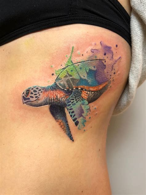 Realistic Watercolor Turtle Tattoo - Ymir Wallpaper