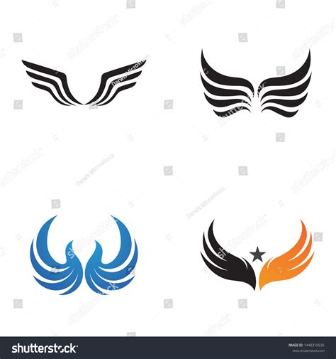 Wing Bird Logo Symbol Business Template Vector De Stock Libre De