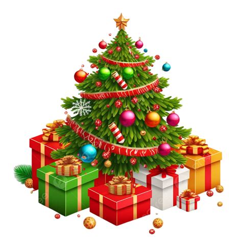 3d Christmas Tree With Colorful Gift Boxes Christmas Tree 3d