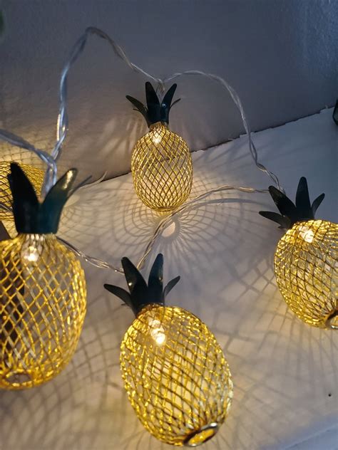 Pineapple String Lights Indooroutdoor Lights Battery Etsy