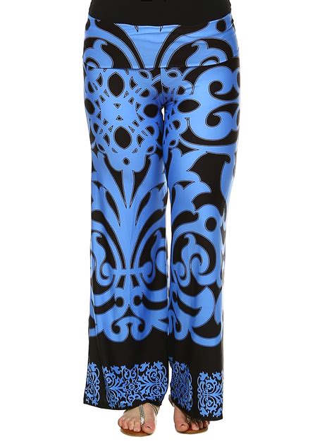 White Mark Womens Plus Size Printed Palazzo Pants