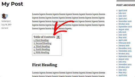 How To Create A Table Of Content In WordPress Posts And Pages