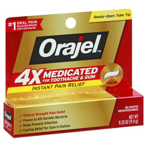 Orajel Maximum Strength Severe Toothache Relief Cream Myrtle Beach Groceriesahead