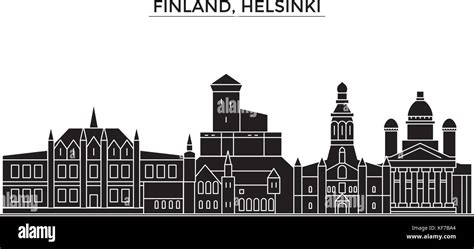 Finland Helsinki Architecture Vector City Skyline Travel Cityscape