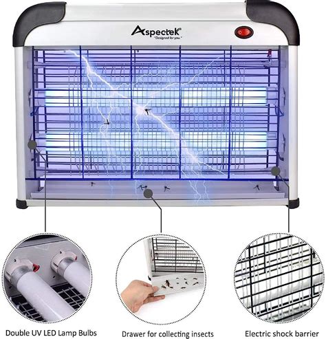 Aspectek Powerful 20w Electronic Indoor Insect Killer Bug Zapper Fly Zapper Mosquito Killer