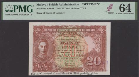 At Auction Board Of Commissioners Of Currency Malaya Proof 20 Cents