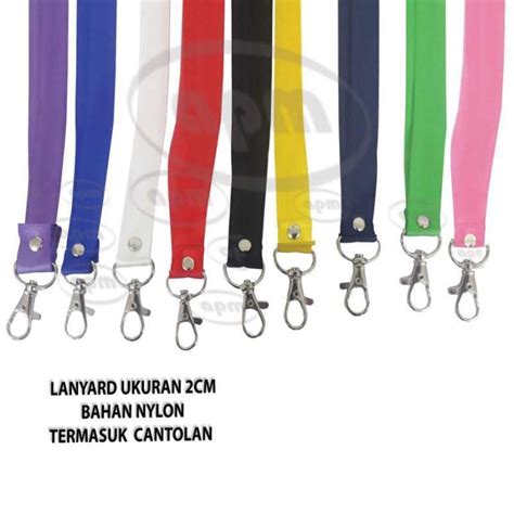 Jual Lanyard Tali ID Card Polos Ukuran 2cm Bahan Nylon Cantolan Di