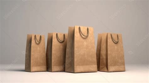 Ecologically Designed Kraft Paper Bag 3d Mockup With Sustainable