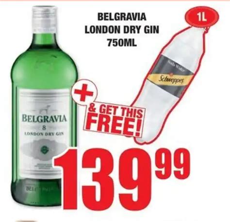 Belgravia London Dry Gin 750ml Free Schweppes Offer At Boxer Liquors